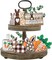 Easter Bunny Tiered Tray Decor, Farmhouse Tiered Tray Decorations, Happy Easter Bunny Carrots Buffalo Plaid Wooden Signs, Spring Rustic Rabbit Decor for Home Table Mantel Church Party